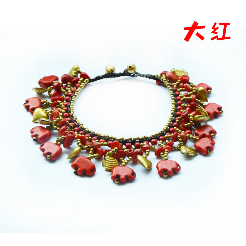 Wholesale Boho Turquoise Braided Elephant Bracelet